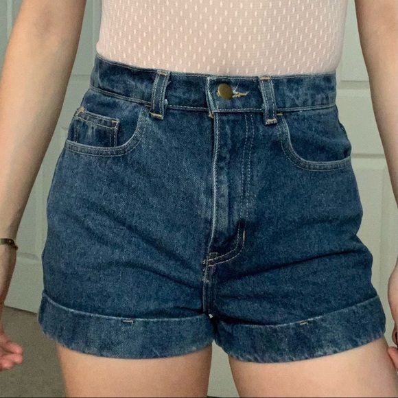 American Apparel Pants - American Apparel high waisted denim shorts